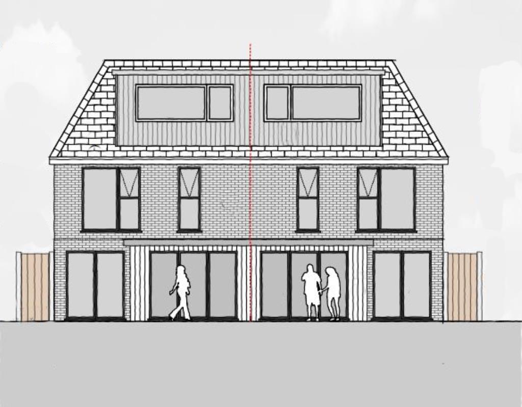 Lot: 30 - LAND WITH PLANNING FOR SIX HOUSES - TWO DETACHED HOUSES AND FOUR SEMI-DETACHED - Type A - Proposed Rear Elevation
